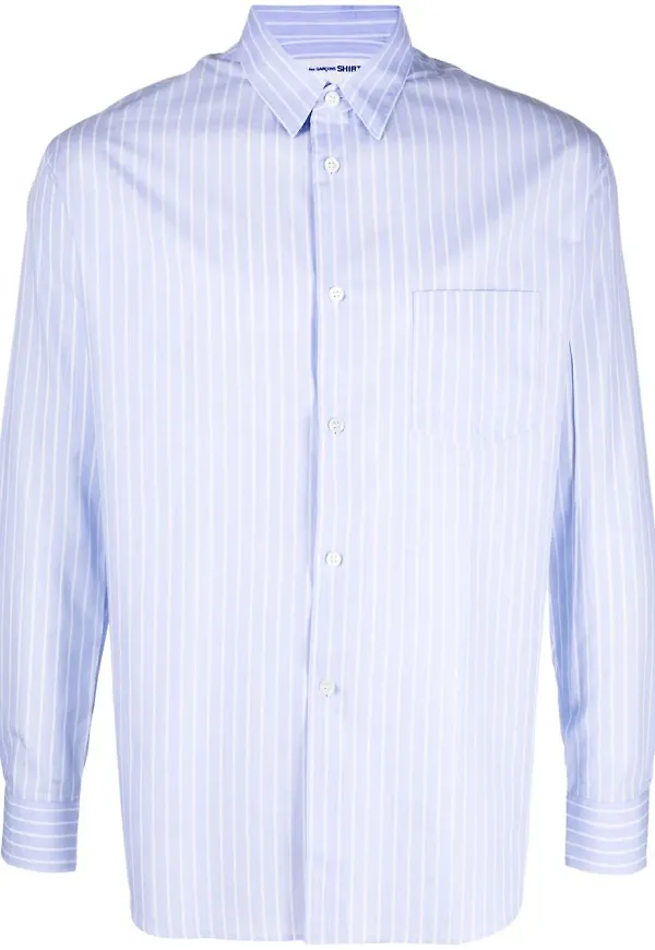 Comme Des Garçons Shirt randig poplinskjorta - Blå