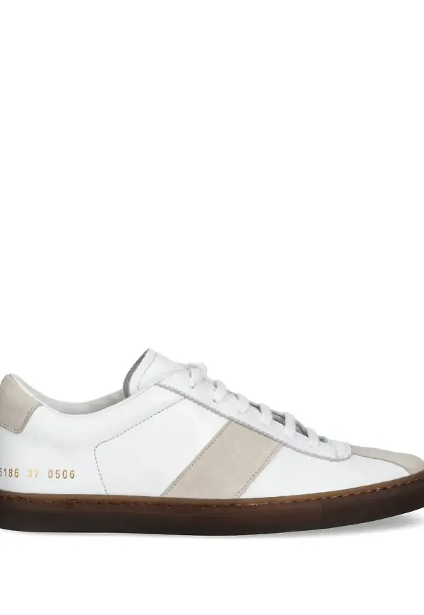 Common Projects lädersneakers med panel - Vit