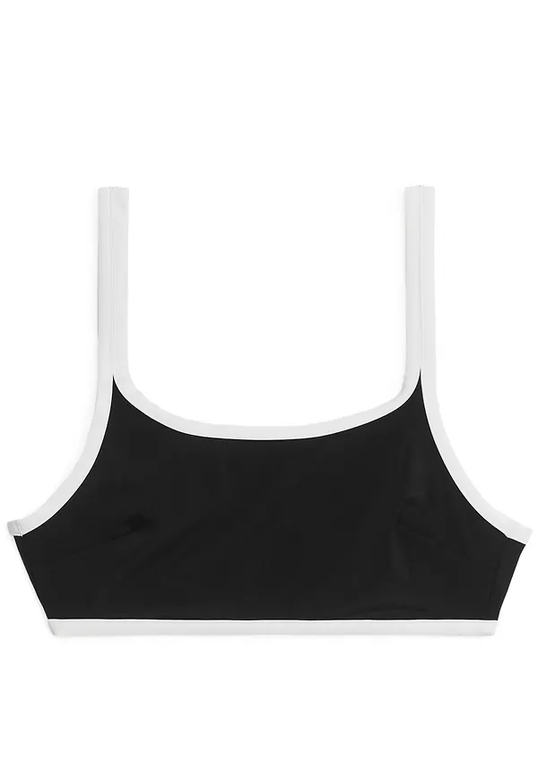 Contrast Bikini Top - Black