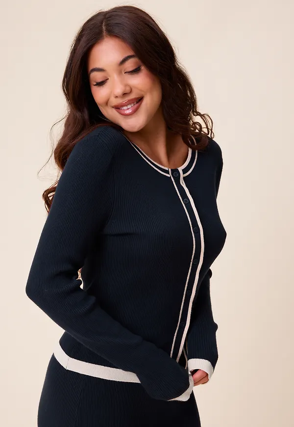 Contrast Knitted Cardigan