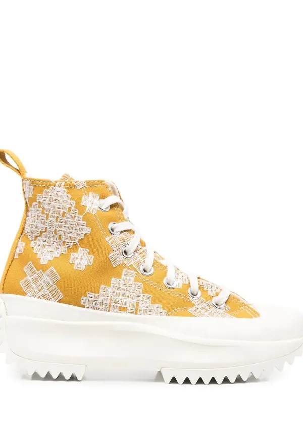 Converse Ace platåsneakers med brodyr - Gul