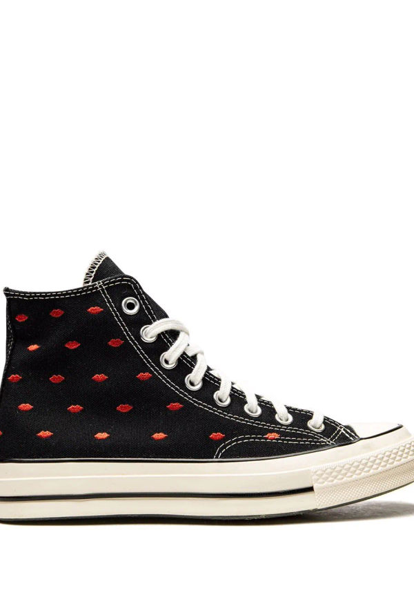 Converse Chuck 70 höga sneakers med broderade Läppar - Svart