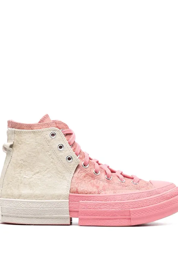 Converse höga sneakers med lappdesign - Rosa