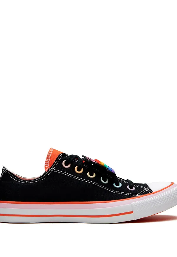 Converse låga sneakers med regnbågstryck - Svart