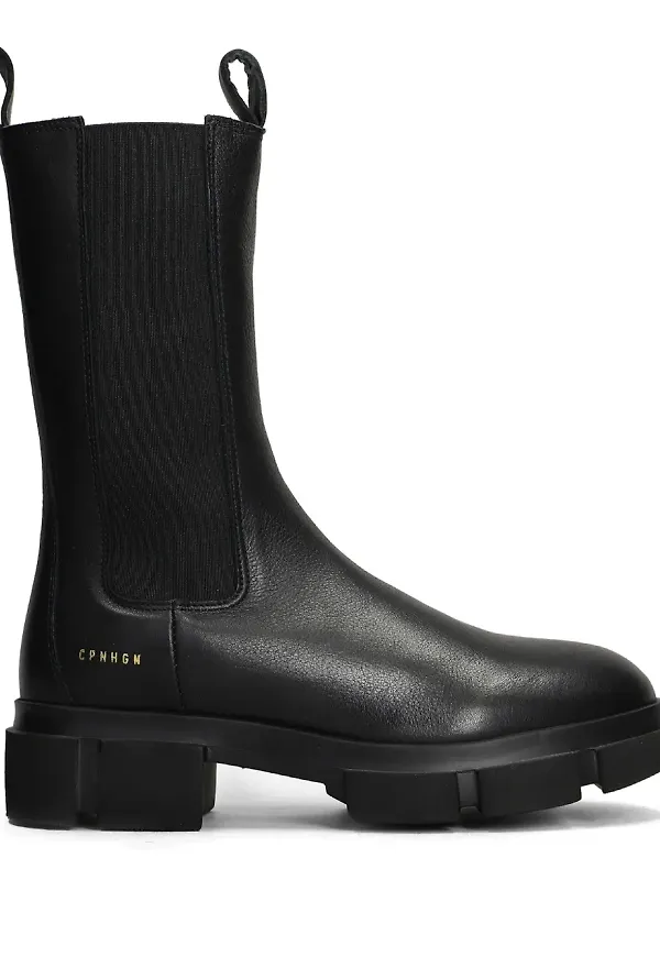 Copenhagen Chelsea-boots i läder - Svart
