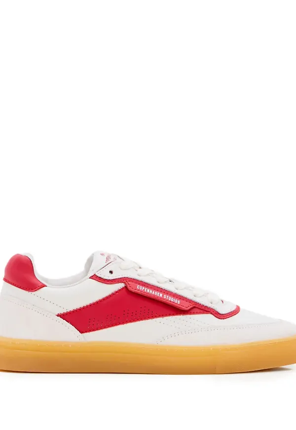 Copenhagen låga sneakers med panel - Vit