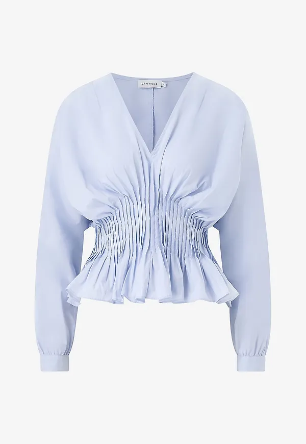 Copenhagen Muse - Blus Cmpoplin-Blouse - Blå