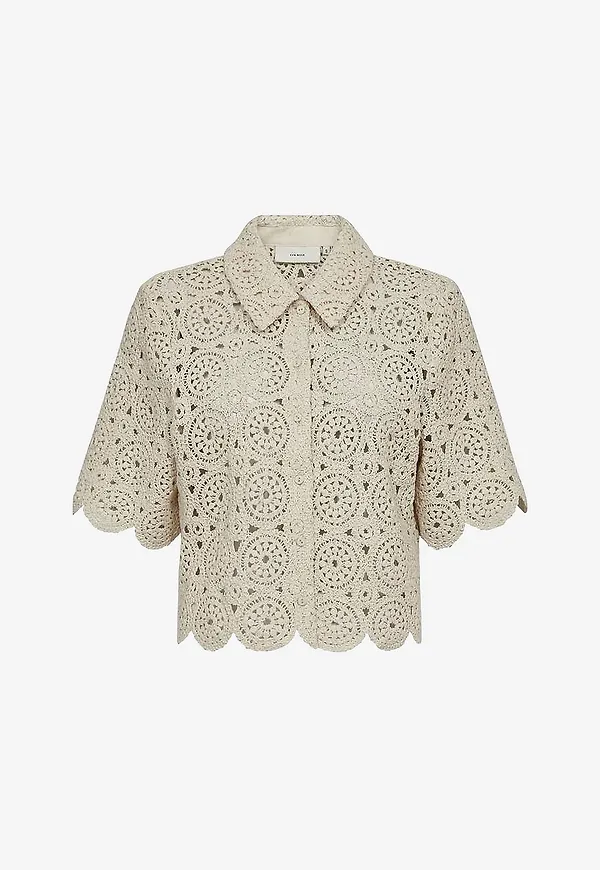 Copenhagen Muse - Topp cmCrochet-shirt - Natur