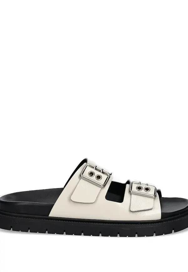 Copenhagen slip-ons med dubbelt spänne - Vit