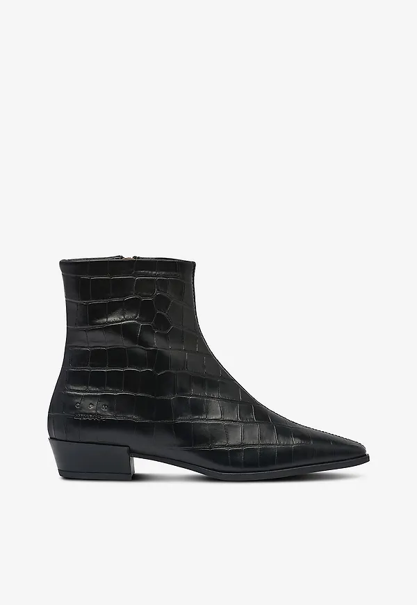 Copenhagen Studios - Boots Cph293 Croco Leather - Svart
