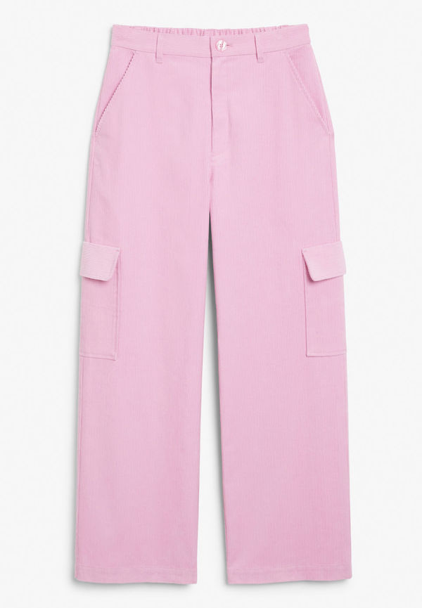Corduroy cargo trousers - Pink