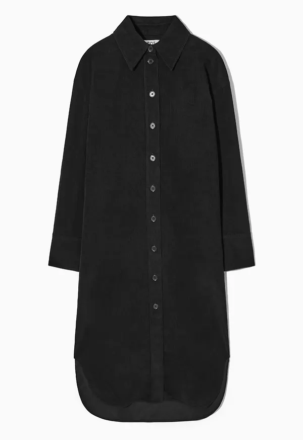 CORDUROY MIDI SHIRT DRESS