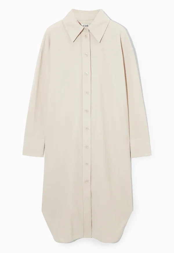 CORDUROY MIDI SHIRT DRESS