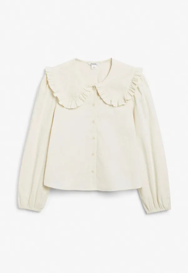 Corduroy statement collar shirt - Beige