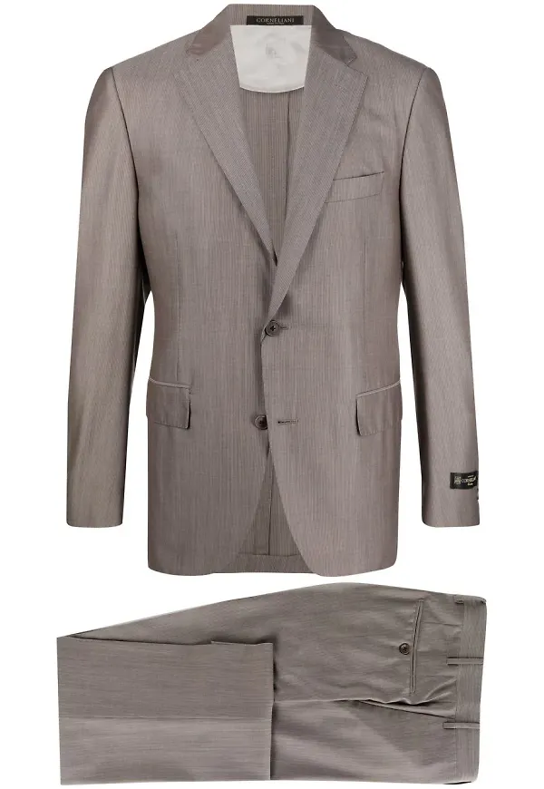 Corneliani enkelknäppt blazer med struktur - Neutral