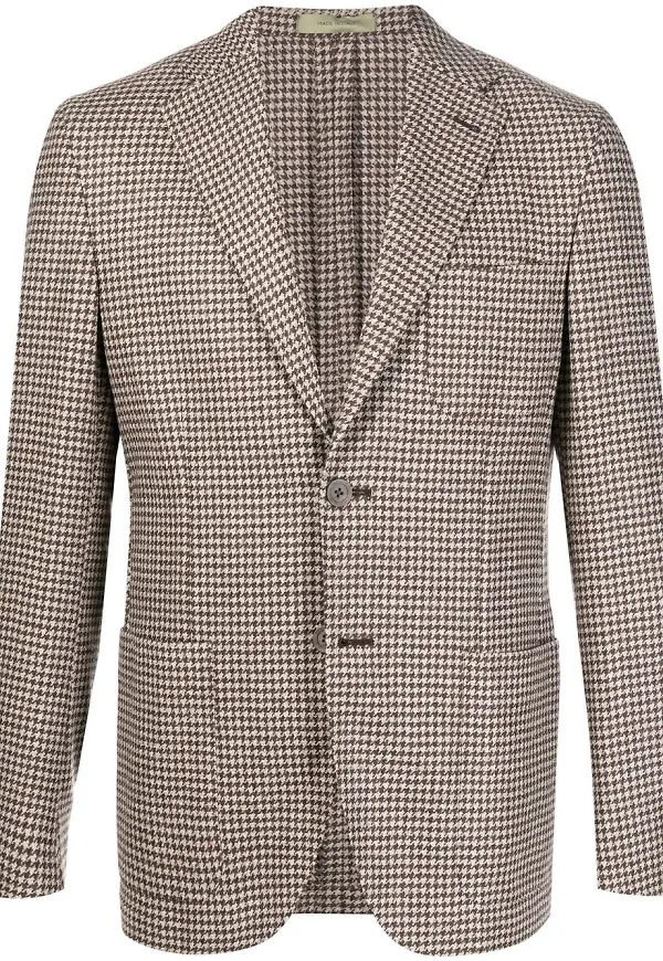 Corneliani hundtandsmönstrad blazer - Brun