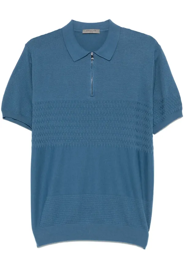 Corneliani stickad pikétröja - Blå