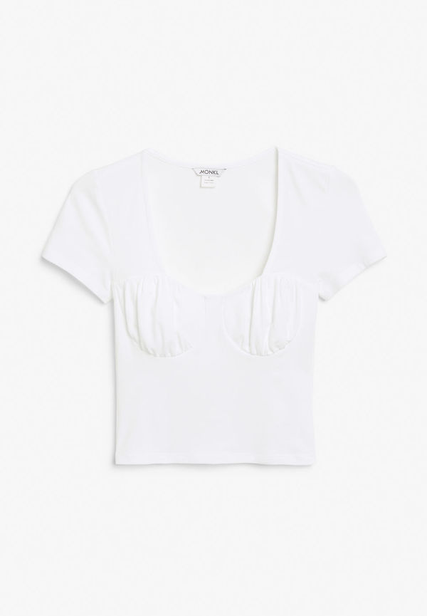 Corset style t-shirt - White