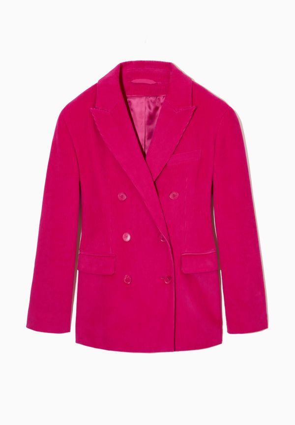 Cos Dubbelknäppt Manchesterkavaj Slim Fit Ljusrosa, Blazers i storlek 36