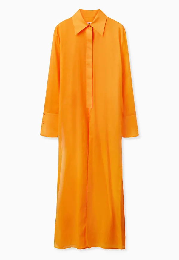 Cos Longline Voile Tunic Orange, Vardagsklänningar i storlek 32
