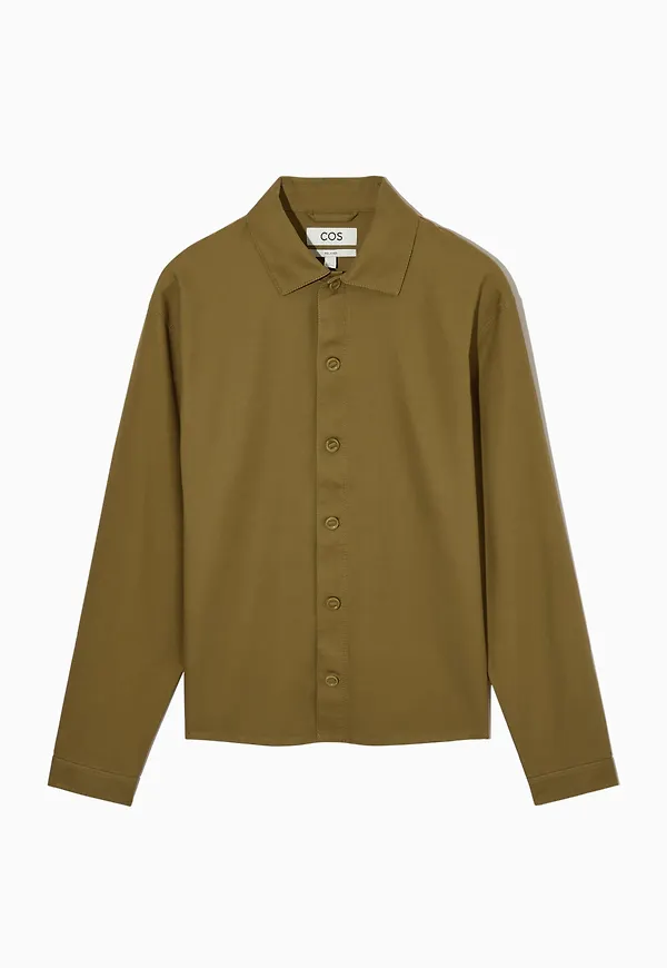 Cos Lätt Overshirt Med Normal Passform Brun, Casualskjortor i storlek M