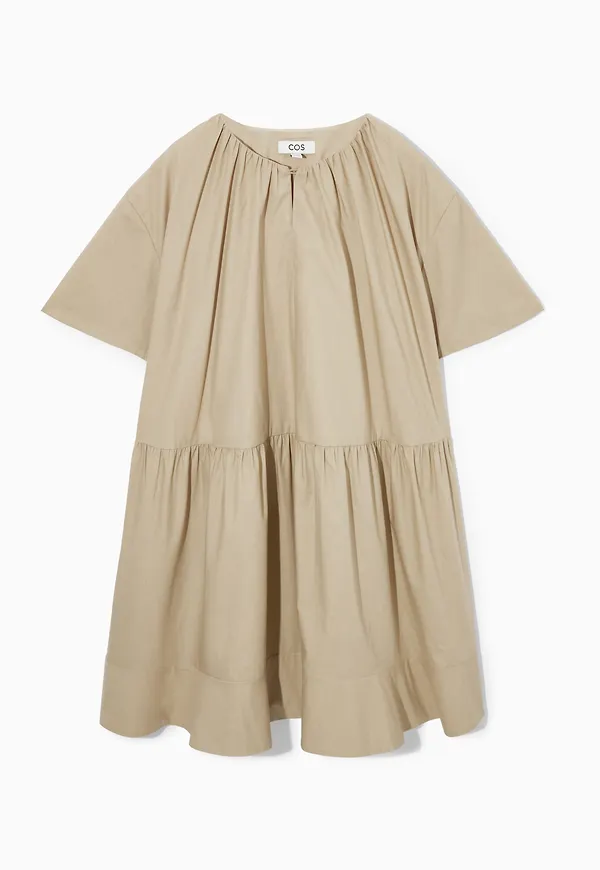 Cos Oversized Tiered Dress Beige, Vardagsklänningar i storlek 38