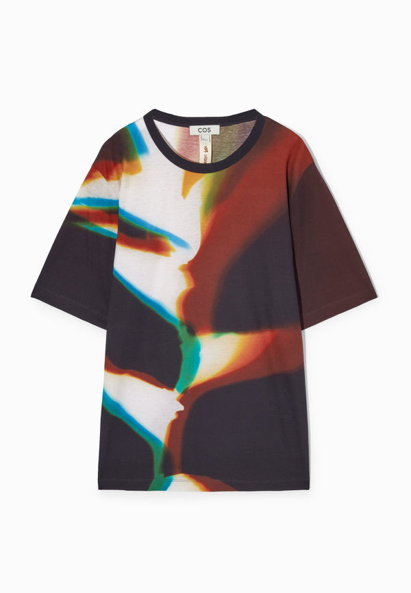 Cos Regular-fit Printed T-shirt Black, T-shirts i storlek M och färg Svart