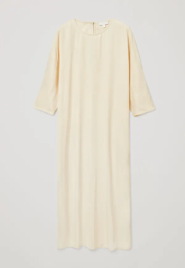 Cos Relaxed Midi Dress Beige, Vardagsklänningar i storlek 42