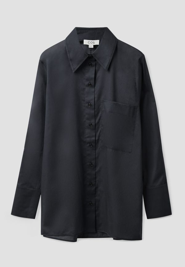 Cos Semi-sheer Oversized Shirt Black, Casualskjortor i storlek 40 och färg Svart