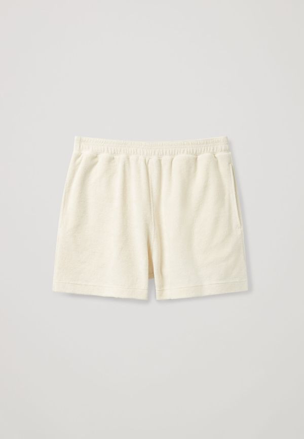 Cos Towelling Shorts White i storlek M och färg Vit