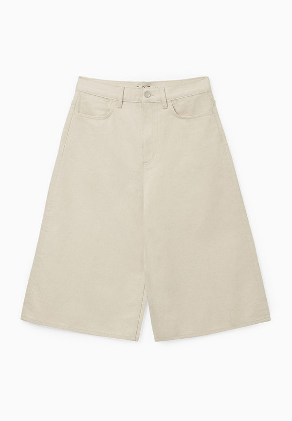 Cos Wide-leg Denim Culottes Off-white, Byxor i storlek W 26 och färg Vit