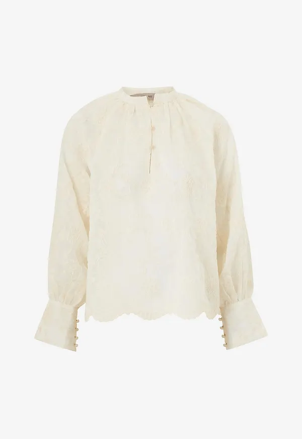 Costamani - Blus Queen Blouse - Vit