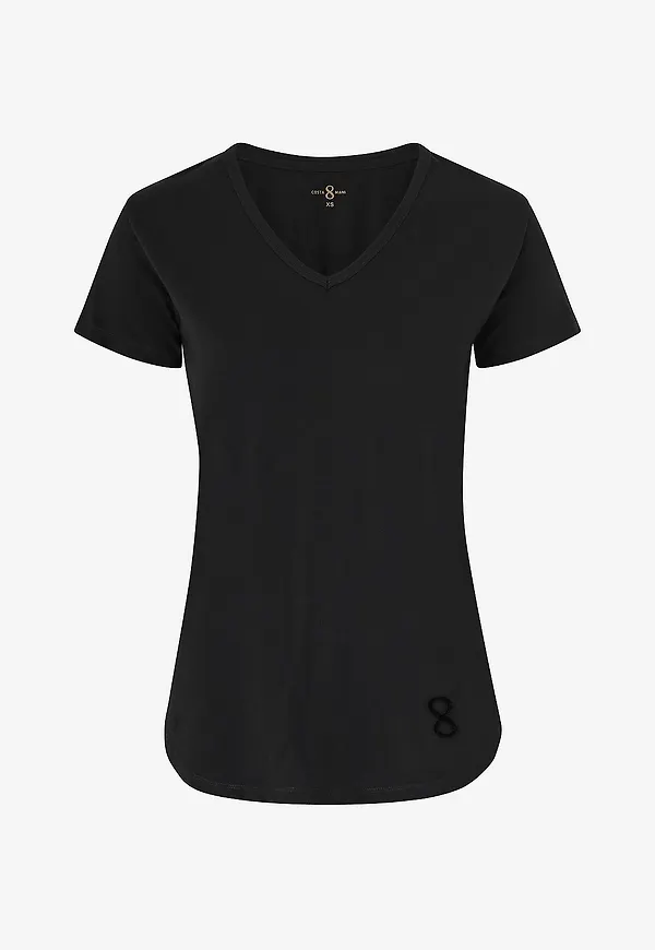 Costamani - T-shirt Logo V-neck - Svart