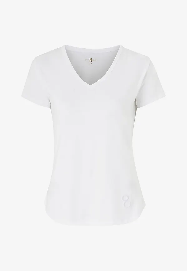 Costamani - T-shirt Logo V-neck - Vit