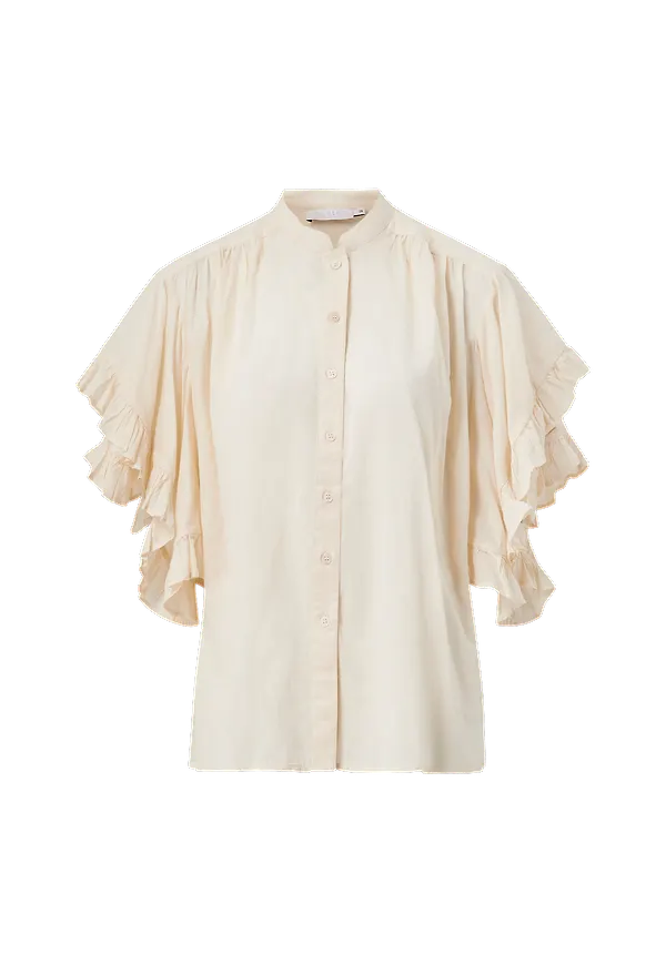 Coster Copenhagen - Blus Shirt With Wide Sleeves - Vit