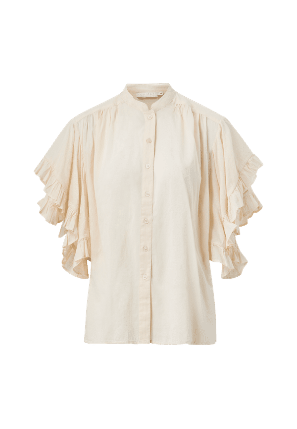 Coster Copenhagen - Blus Shirt With Wide Sleeves - Vit