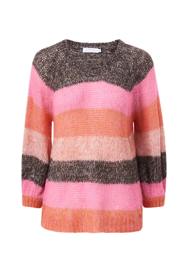 Coster Copenhagen - Tröja Striped Multi Color Knit - Brun - 34