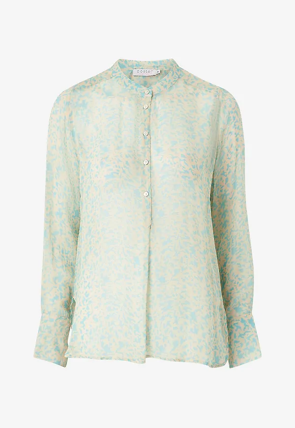 Coster Copenhagen - Blus Leo Splash Print - Blå