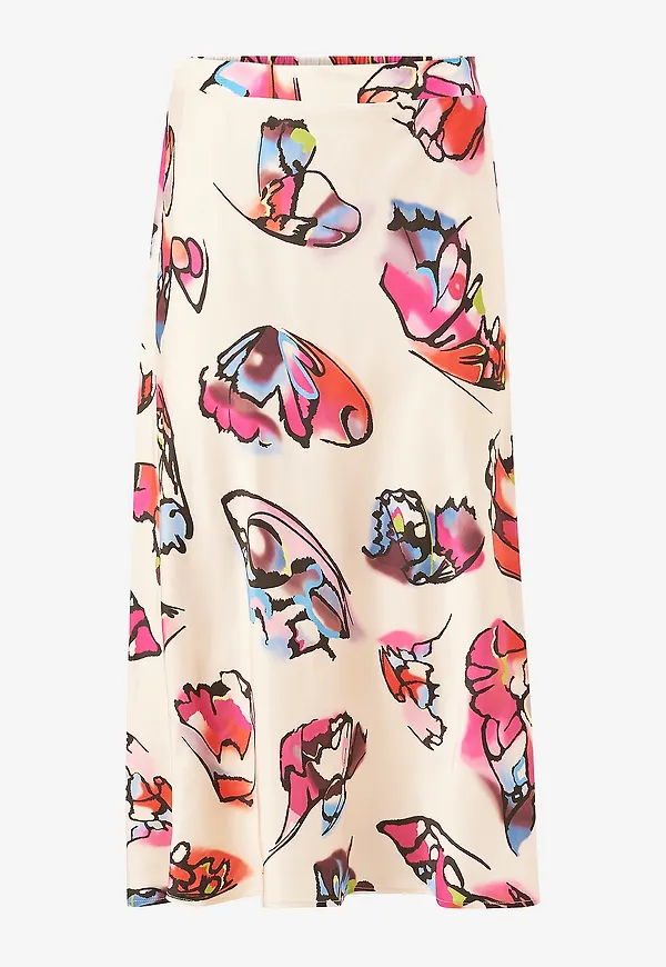 Coster Copenhagen - Kjol Butterfly Print - Vit