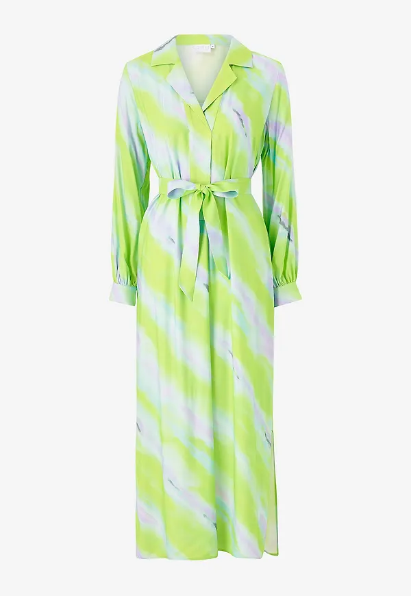 Coster Copenhagen - Maxiklänning Faded Stripe Print - Grön