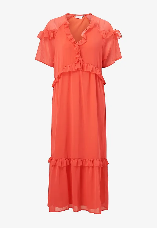 Coster Copenhagen - Maxiklänning Frills - Rosa