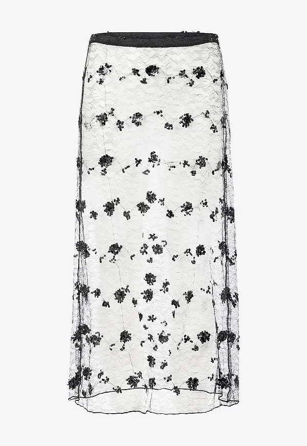 Coster Copenhagen - Midikjol Sequins skirt - Svart