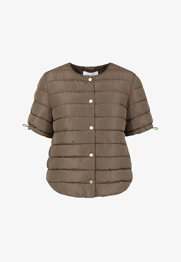 Coster Copenhagen - Pufferjacka Asta Quilted Short Sleeved Jacket - Grå