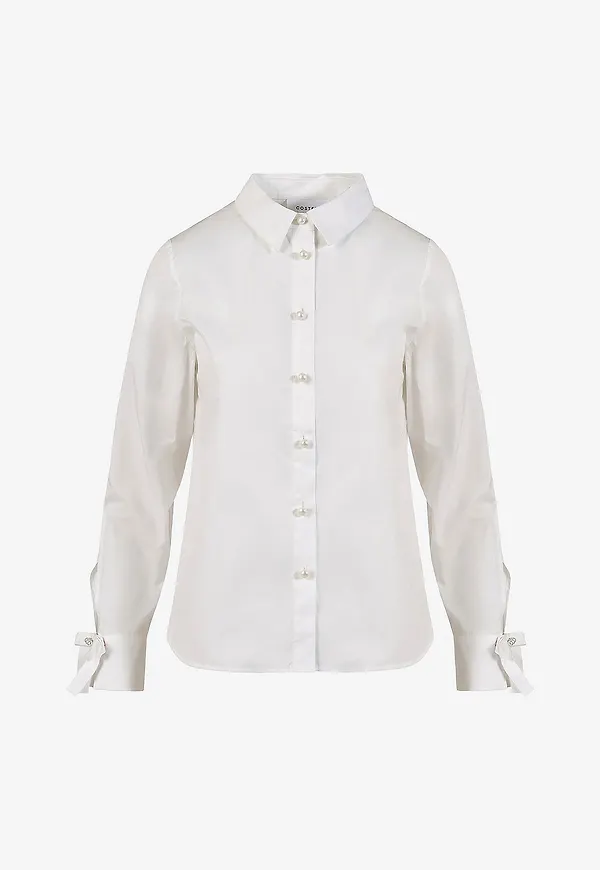 Coster Copenhagen - Skjorta Shirt with sleeve detail - Vit