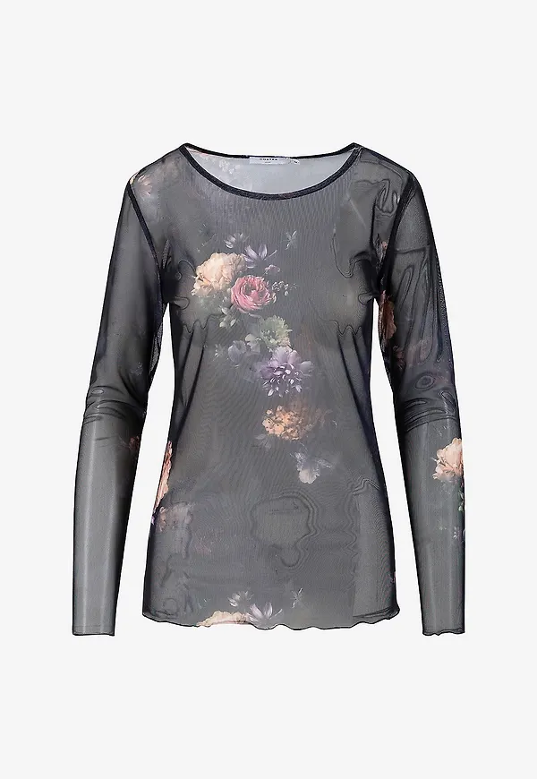Coster Copenhagen - Topp Mesh o-neck - Svart