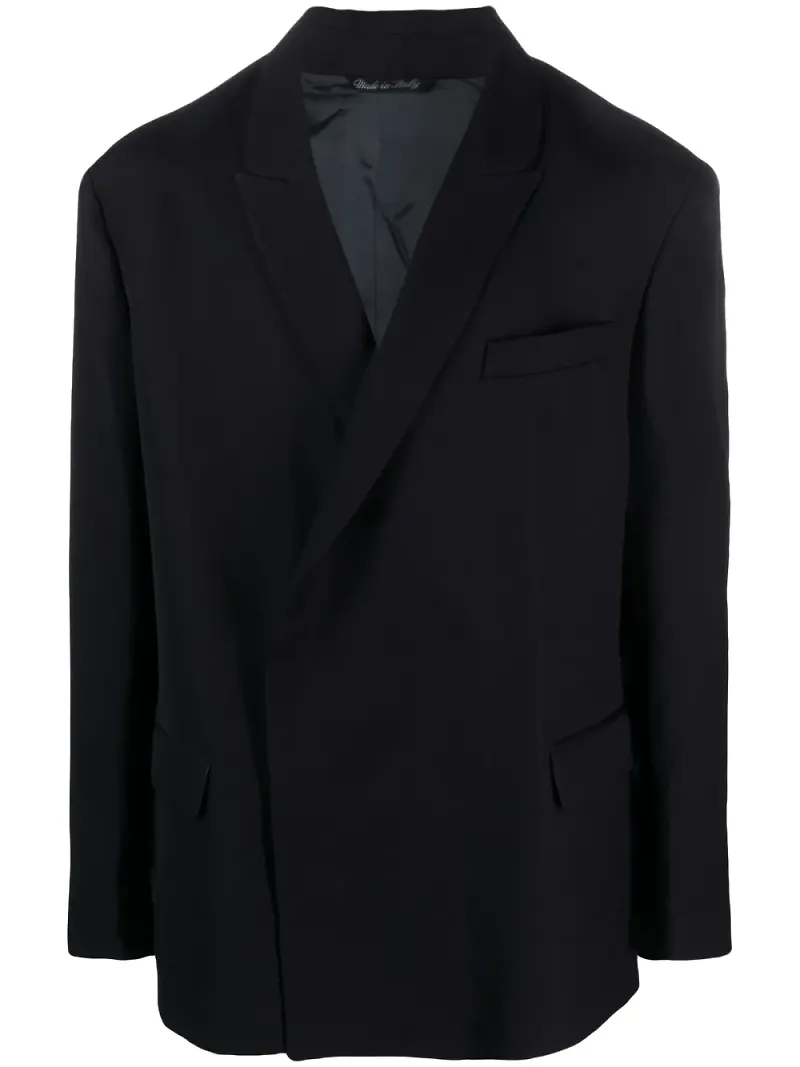 Costumein enkelknäppt blazer med trubbigt slag - Blå