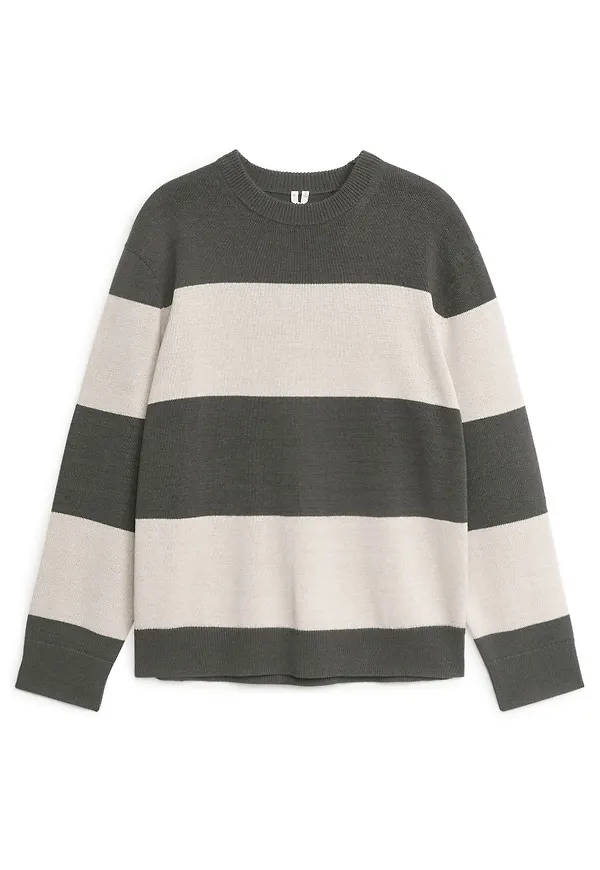 Cotton-Linen Knitted Jumper - Brown