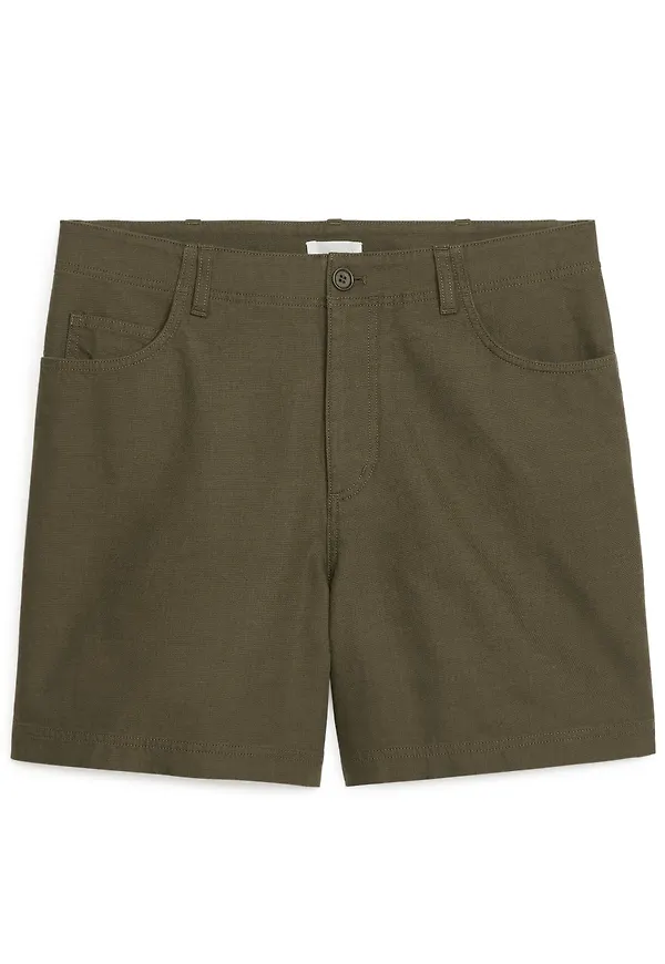 Cotton-Linen Shorts - Beige