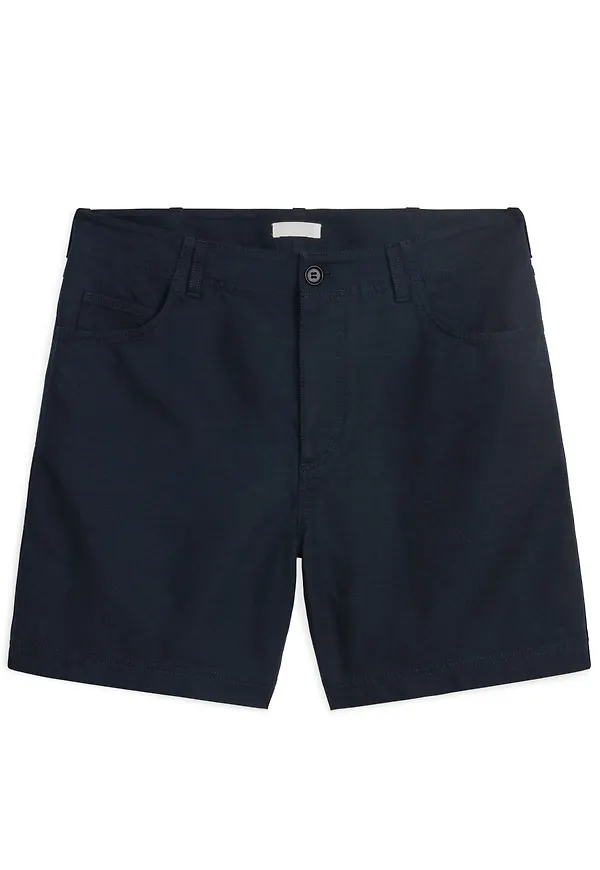 Cotton-Linen Shorts - Blue
