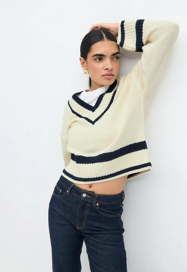Cotton blend knitted sweater